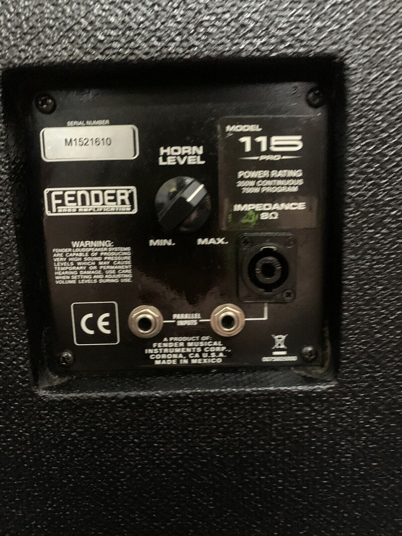 Fender Bass Guitar TB-600 Combo Amplifier 600W + 115 Pro Speaker Cab Cabinet