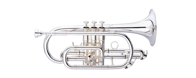 Stagg Bb Cornet, Monel, Brass body material - Silver Plated