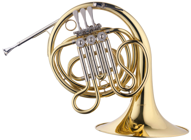 Stagg F/Eb Junior Horn, 3 rotary valves, leadpipe in gold brass - clear lacquered