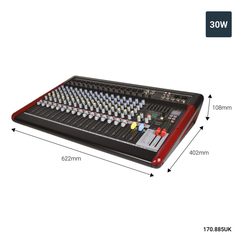 CSX-18 Live Mixer with USB/BT Player + DSP Effects