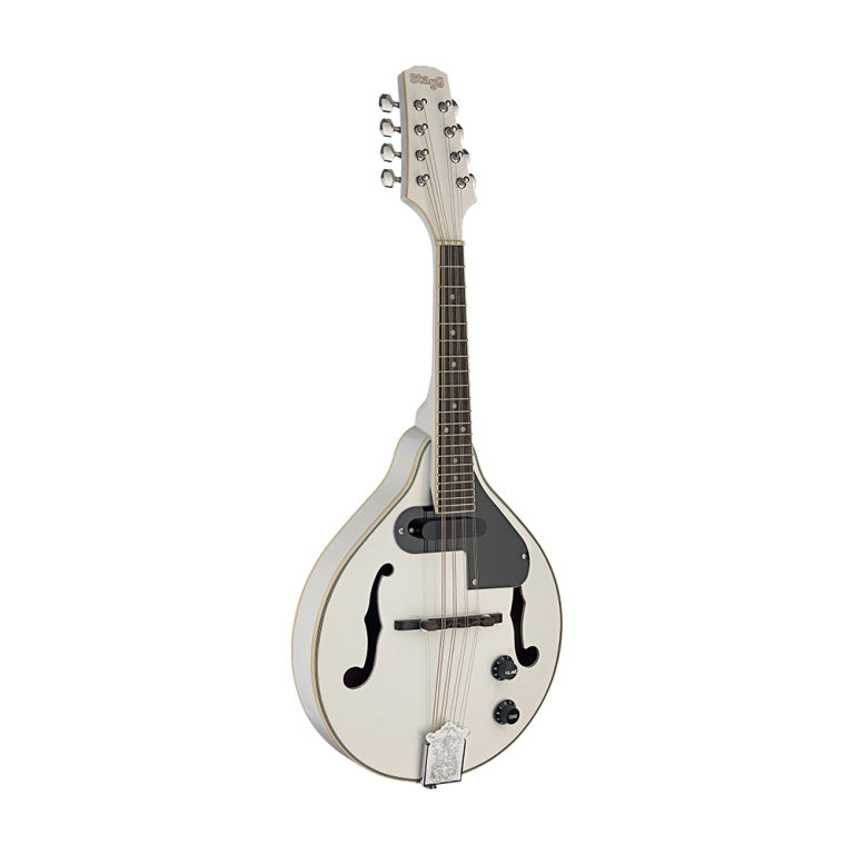 Stagg White acoustic-electric bluegrass mandolin with nato top