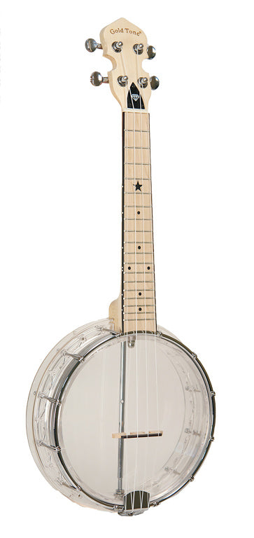Gold Tone Little Gem see-through concert banjo-ukulele, with bag - diamond