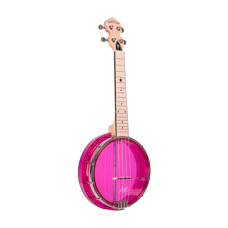 Gold Tone Little Gem see-through concert banjo-ukulele, with bag - amethyst