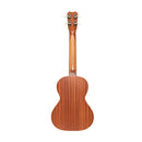 Traditional tenor ukulele with mahogany top and Hawaiian islands engraving