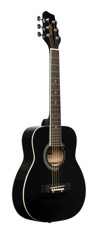Stagg 1/2 black dreadnought acoustic guitar with basswood top