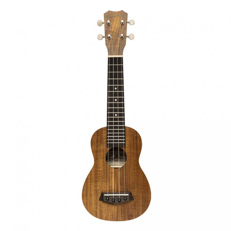 Traditional soprano ukulele with flamed acacia top