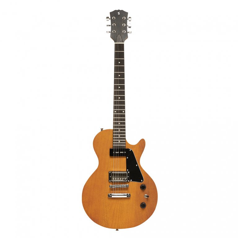 Stagg - Standard Series, electric guitar with solid Mahogany body flat top - Vintage Yellow