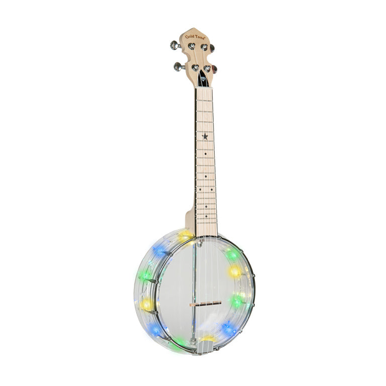 Gold Tone Little Gem see-through concert banjo-ukulele with lights, bag included - diamond