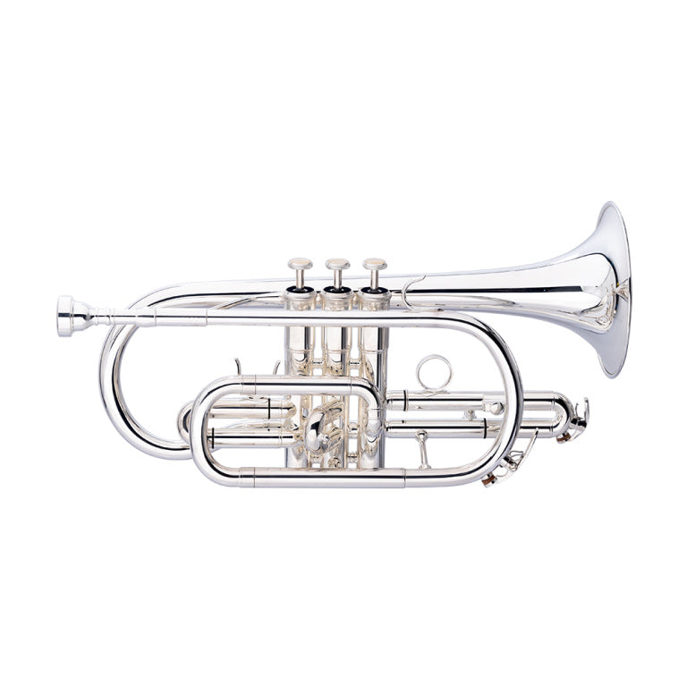 Stagg Bb Cornet, Monel, Brass body material - Silver Plated