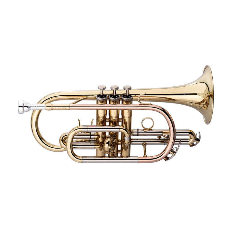 Stagg Bb Cornet, Monel, Brass body material - clear lacquered