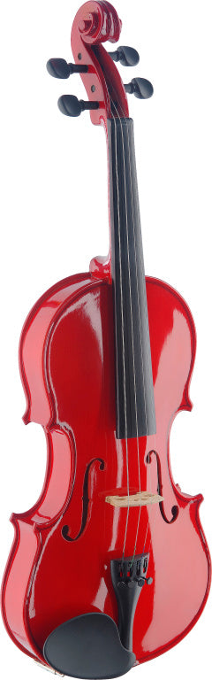 Stagg 4/4 Solid Maple Violin w/ standard-shaped soft-case - Red