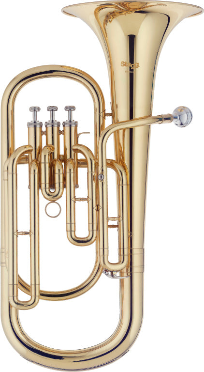 Stagg Bb Baritone, 3 pistons - clear lacquered