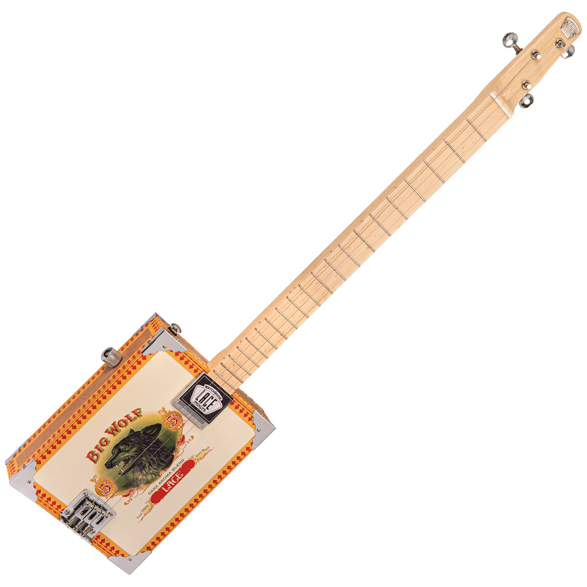 Lace Cigar Box Electric Guitar 3 String Big Wolf