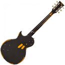 Vintage V100 Icon Electric Guitar ~ Distressed Black Over Sunburst