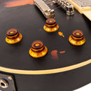 Vintage V100 Icon Electric Guitar ~ Distressed Black Over Sunburst