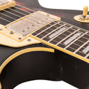 Vintage V100 Icon Electric Guitar ~ Distressed Black Over Sunburst