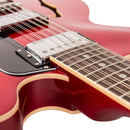 Vintage VSA500 Reissued 12-String Semi Acoustic Guitar ~ Cherry Red