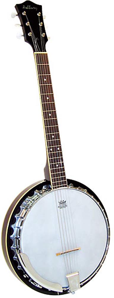 Ashbury 6 String Guitar Banjo, Mahogany