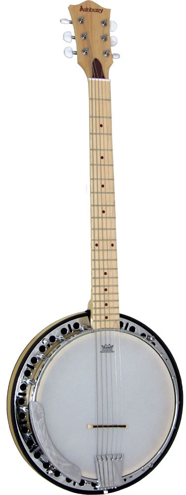 Ashbury 6 String Guitar Banjo, Maple