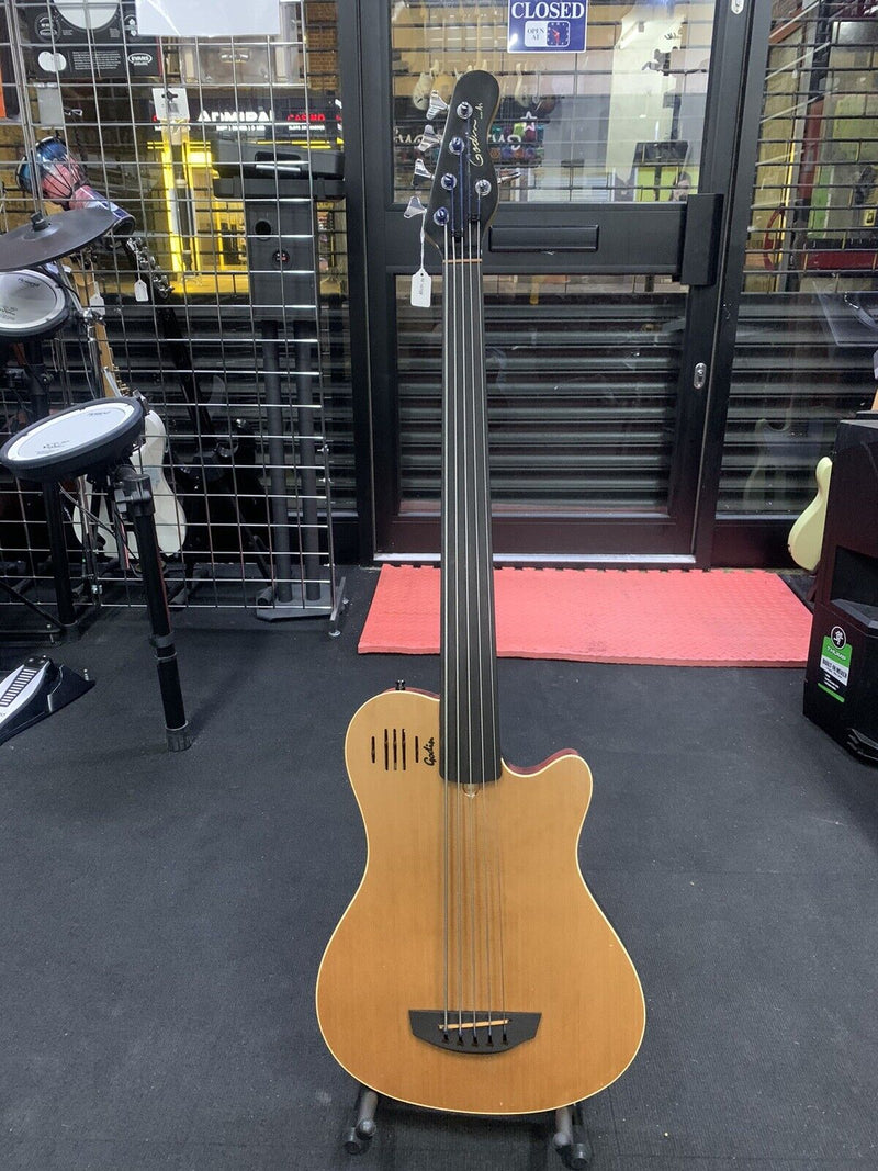 Godin A5 Fretless 5 String Bass Guitar 2000 - Pro Setup with Original Case