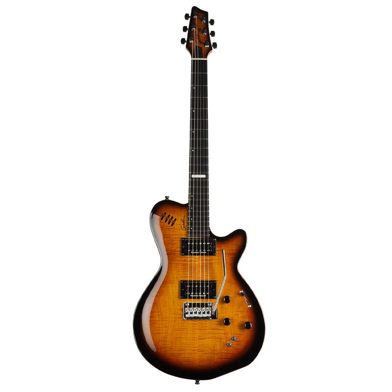 Godin LGXT 3 Voice Electric Guitar ~ Cognac Burst Flame