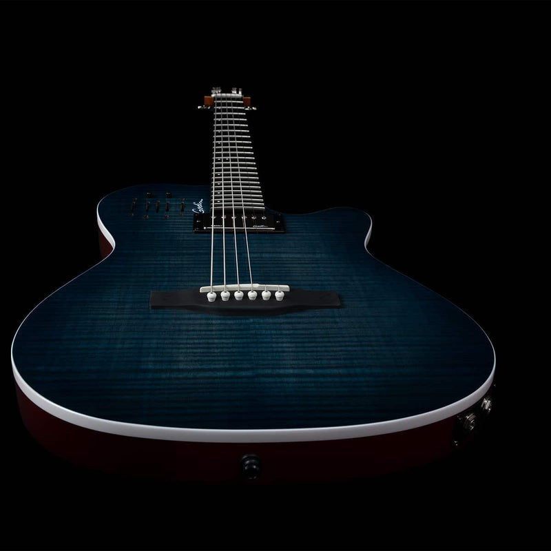 Godin A6 Ultra Electric Guitar ~ Denim Blue Flame