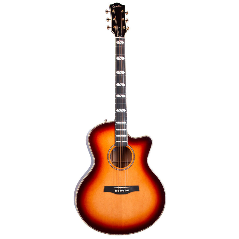 Sunsetburst Godin Connaisseur Mahogany Mini Jumbo Electro-Acoustic Guitar