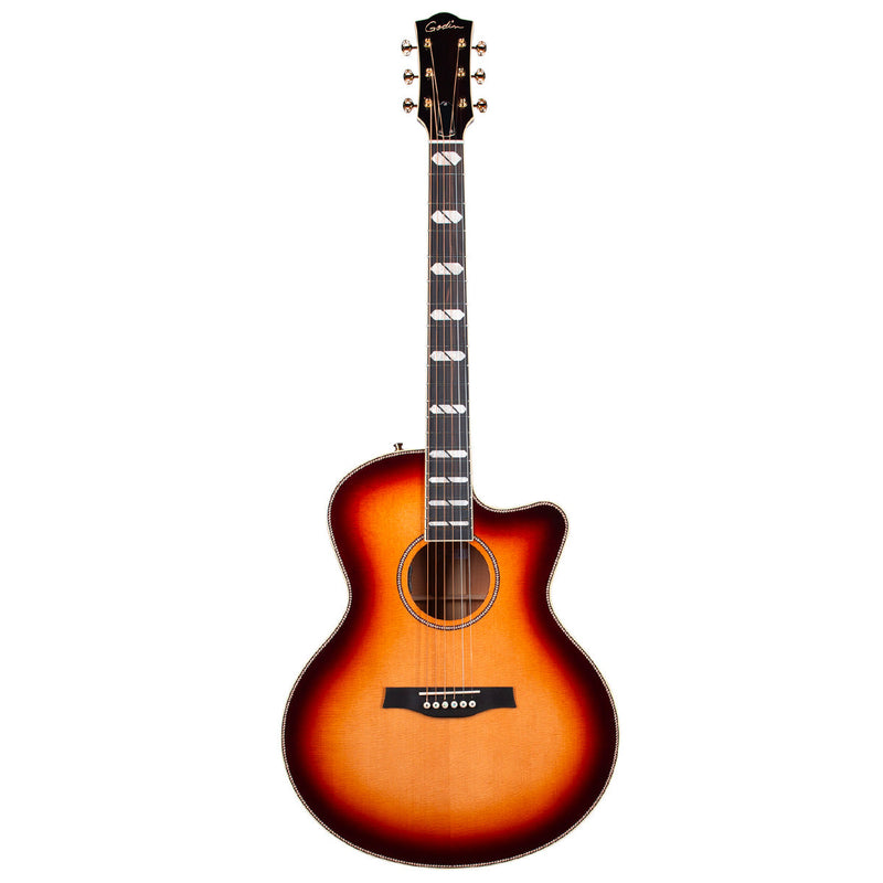 Sunsetburst Godin Connaisseur Mahogany Mini Jumbo Electro-Acoustic Guitar