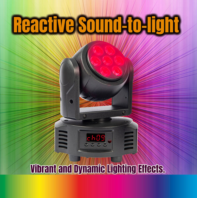 KAM Mini 7pc Moving Head Light