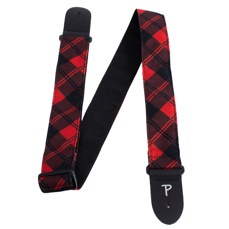 Perri's 2" Fabric Guitar Strap ~ Red/Black Plaid