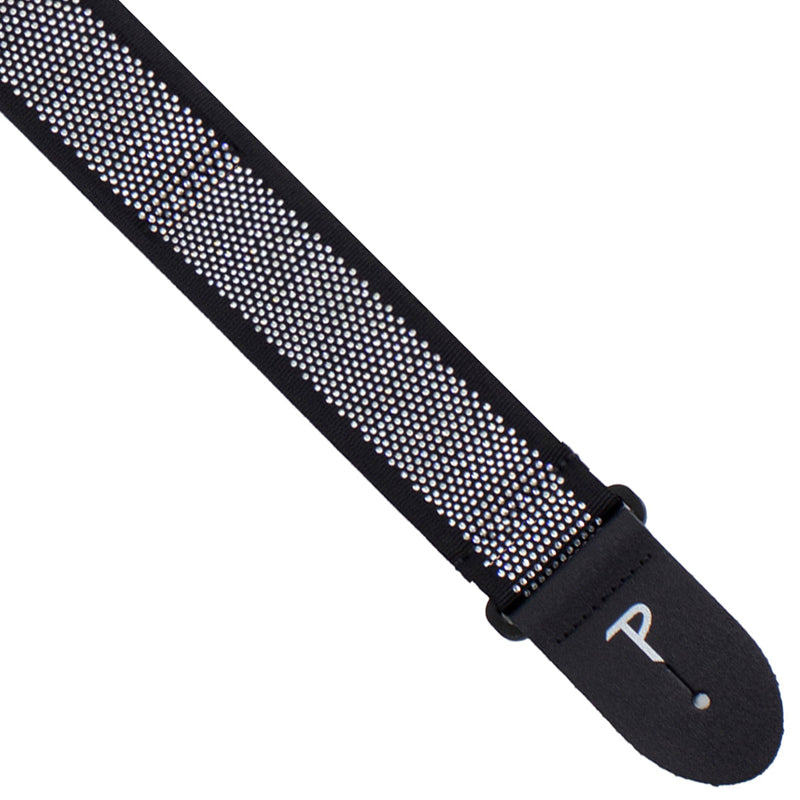 Perri's Spotlight Guitar Strap ~ Mini Rhinestones on Black Jacquard