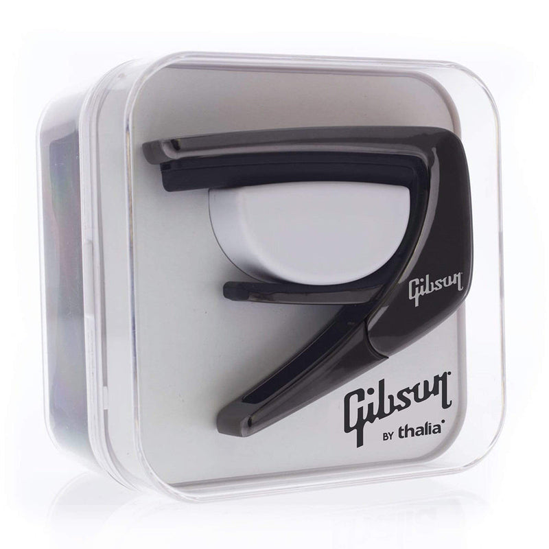 Gibson® by Thalia Black Chrome Capo ~ Holly Inlay