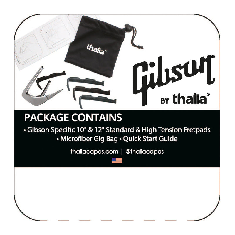 Gibson® by Thalia Black Chrome Capo ~ Holly Inlay