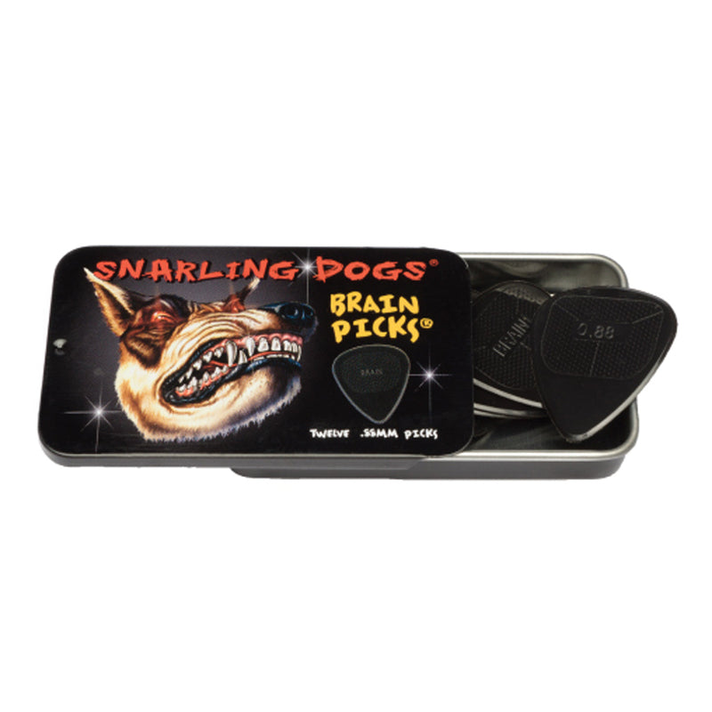 D'Andrea 351 Snarling Dogs Brain Black Pick Tin ~ Medium Heavy ~ 12 Picks