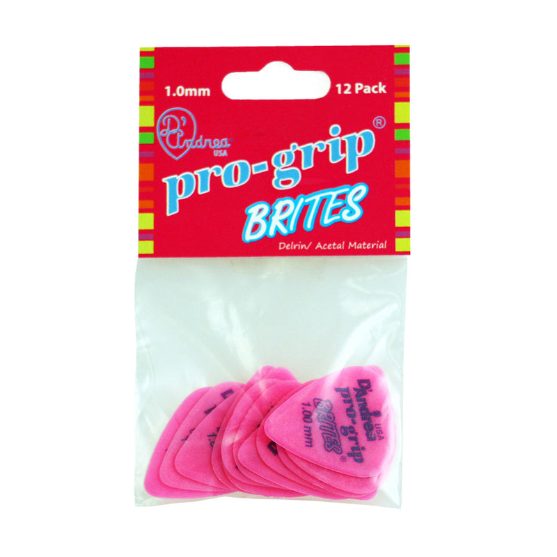 D'Andrea 351 Pro-Grip Brites Pink Pick Pack ~ Heavy ~ 12 Picks