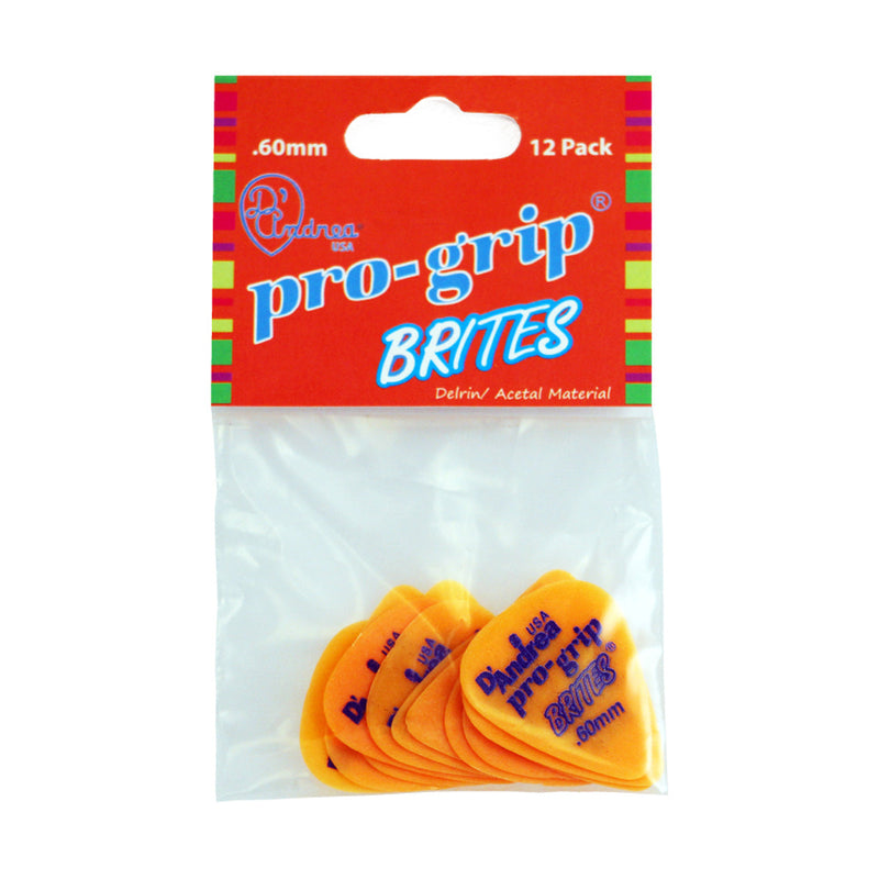 D'Andrea 351 Pro-Grip Brites Orange Pick Pack ~ Thin Medium ~ 12 Picks