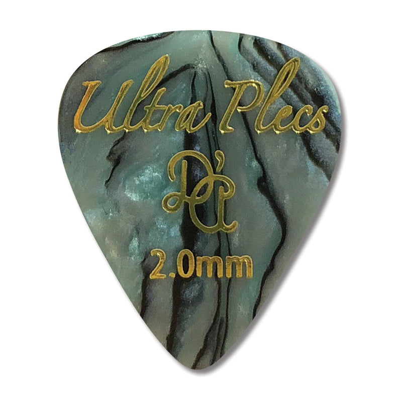 D'Andrea 351 Ultra Plec Abalone Pick Pack ~ 2.0mm ~ 6 Picks