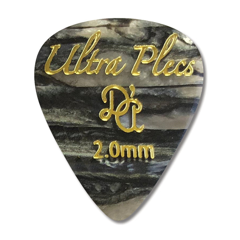 D'Andrea 351 Ultra Plec Black Oyster Pick Pack ~ 2.0mm ~ 6 Picks