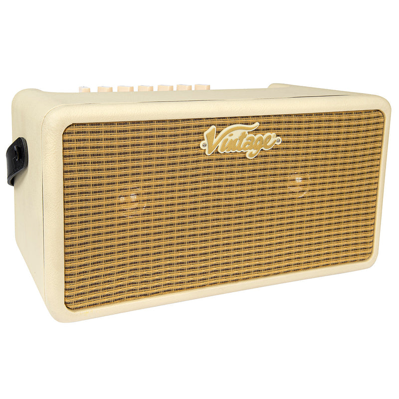 Vintage White Vintage Retro 25W Guitar Amplifier with DSP