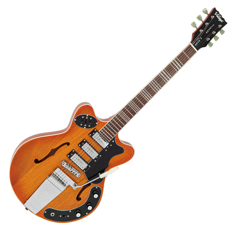 Amberburst Vintage REVO Series 'Superthin' Electric Guitar