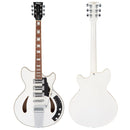 Arctic White Vintage REVO Series 'Custom Supreme' Semi-Acoustic Guitar