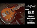 Aria Bass Guitar - 313 JP - Detroit - Fretless - Open-Pore Sunburst
