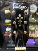 Vintage V100BLK Les Paul Electric Guitar - Black - Pro Setup