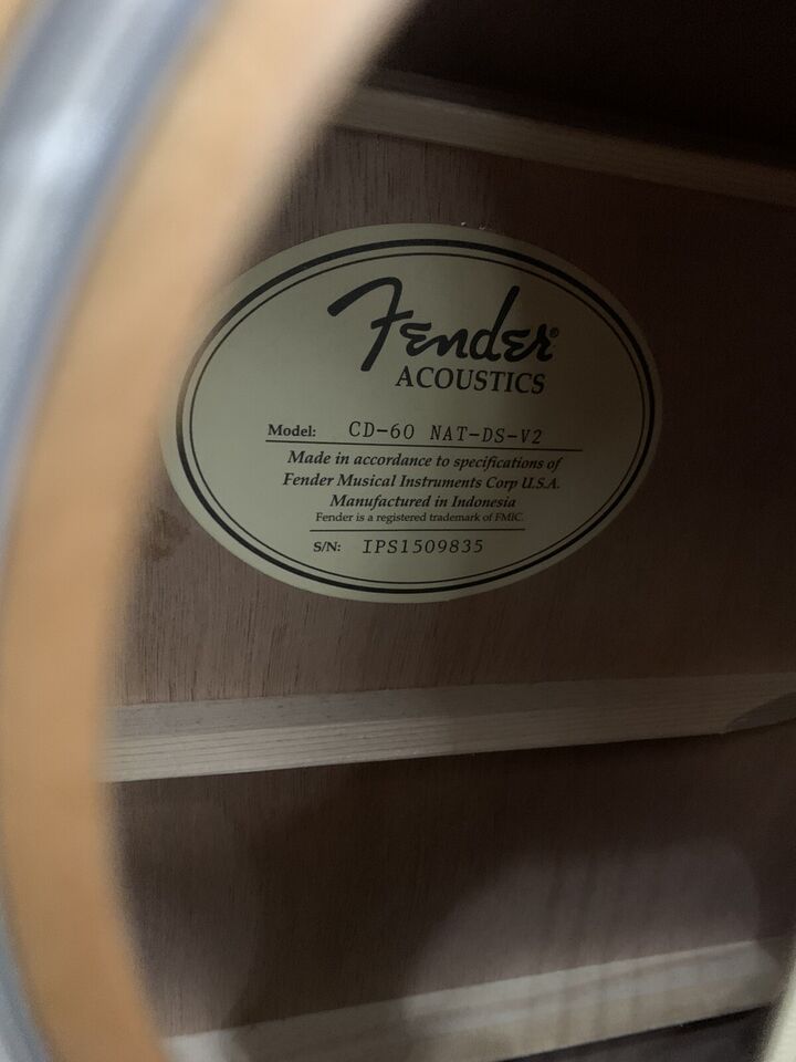 Fender CD60 Nat DS V2 Acoustic Guitar - Natural - Professionally Setup