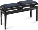 Stagg Twin piano bench, black, highgloss, with fireproof black velvet top