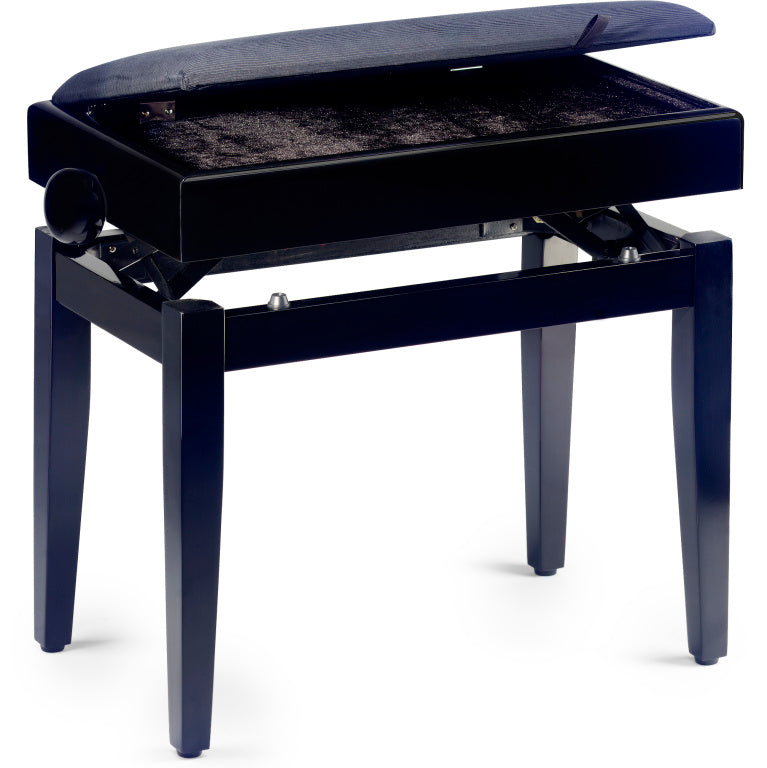 Stagg Matt black piano bench with spare case and fireproof velvet top