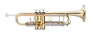 Stagg Bb trumpet, ML-bore, leadpipe in gold brass, with soft case - clear lacquered