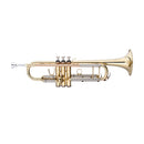 Stagg Bb trumpet, ML-bore, leadpipe in gold brass, with soft case - clear lacquered