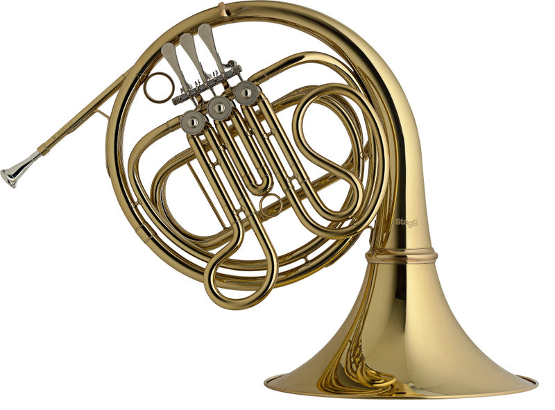 Stagg F/Eb Horn, 3 rotary valves, body in brass - clear lacquered