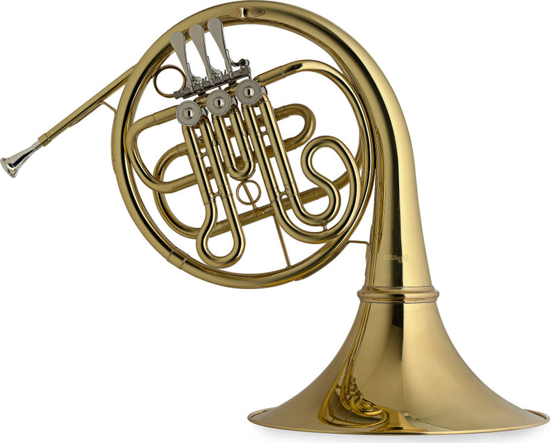 Stagg Bb Horn, 3 rotary valves, body in brass - clear lacquered